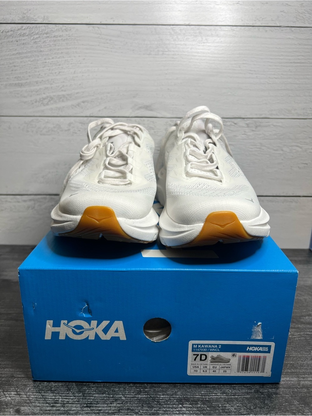 Hoka MENS Kawana All-White Cushioned Running Sneakers - Picture 2 of 4